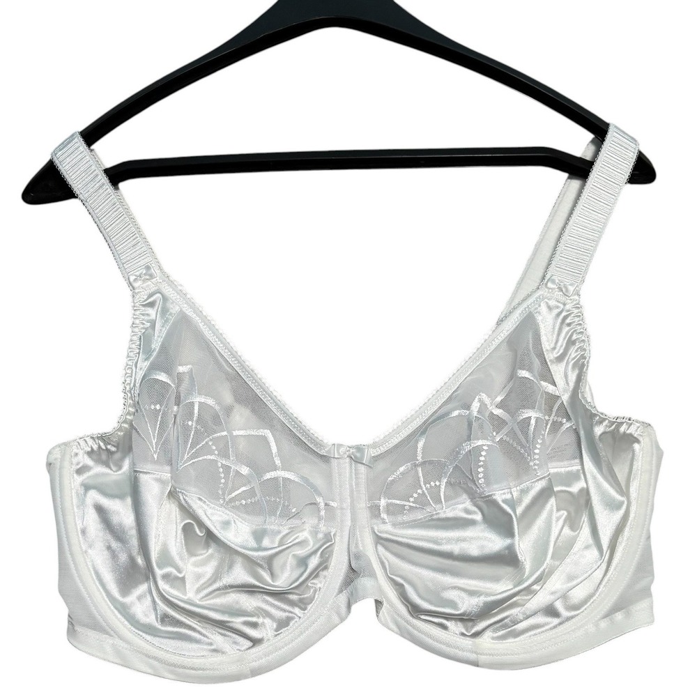 Elomi Cate 38H Underwire Bra Womens White Full Coverage Embroidered EL4030WHE